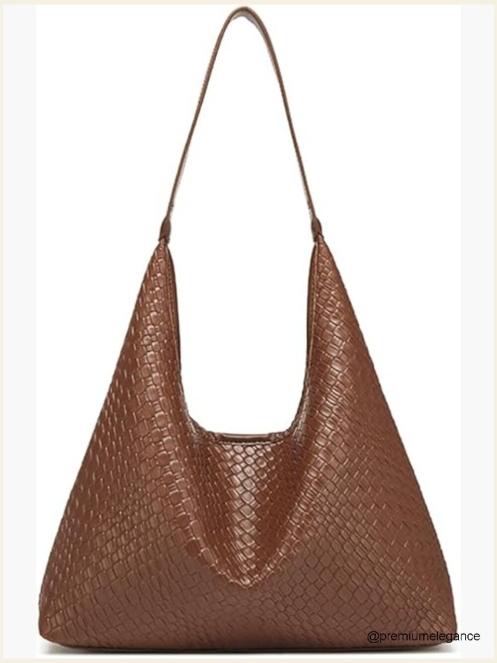Women's Woven Hobo Tote, Large Capacity Faux Leather Shoulder Bag